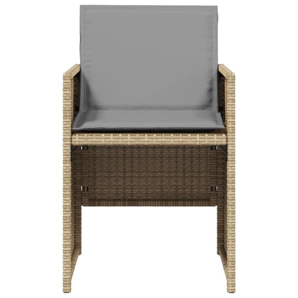 vidaXL havestole 4 stk. med hynder polyrattan blandet beige