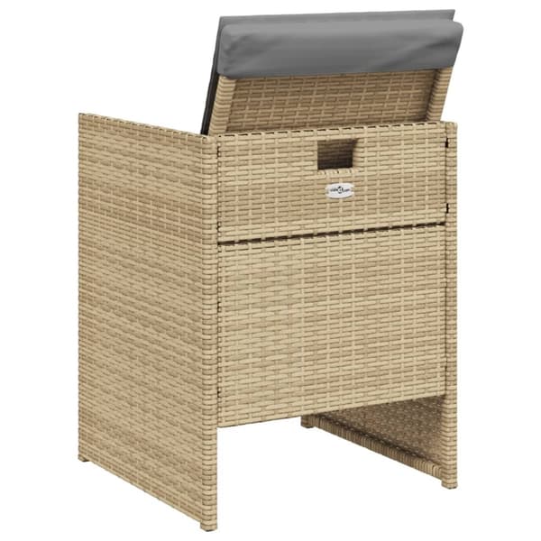 vidaXL havestole 4 stk. med hynder polyrattan blandet beige