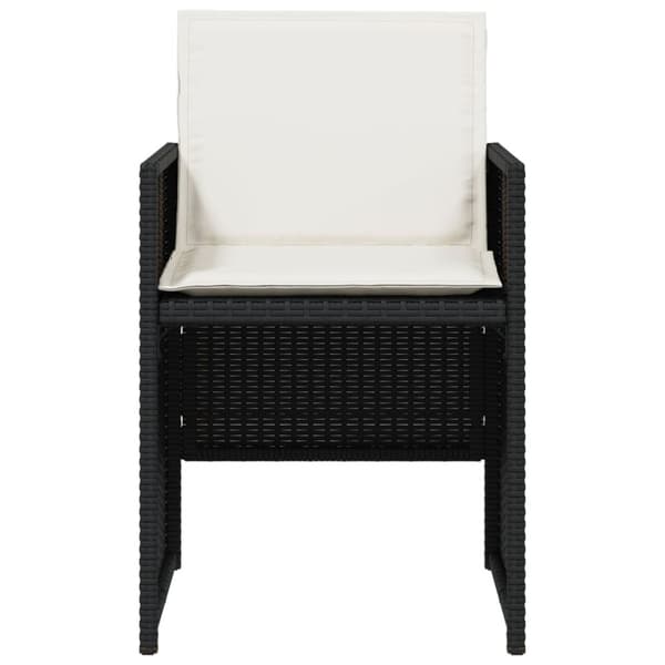 vidaXL havestole med hynder 4 stk. polyrattan sort