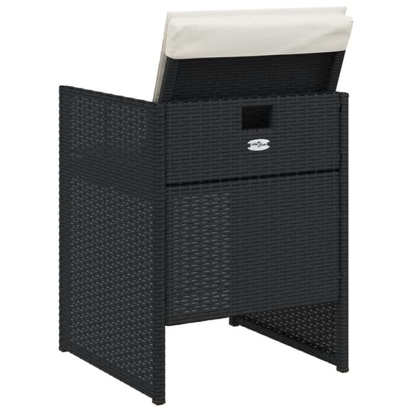 vidaXL havestole med hynder 4 stk. polyrattan sort