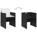 Miniatyrbillede 7 af 11: vidaXL havestole med hynder 4 stk. polyrattan sort