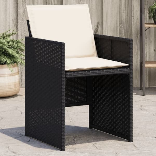 vidaXL havestole med hynder 4 stk. polyrattan sort