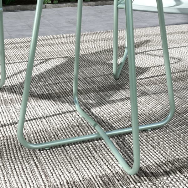 Rootz Trädgårdsmöbler Set - Rotting Uteplats Set - 2 Fåtöljer - Sittdynor - 1 Runt Bord Ø60 Cm - Stål - Plast - Grön - 52W x 47,5D cm