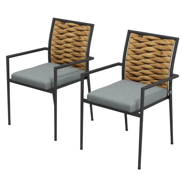 Rootz Puutarhatuolit - Ulkotuolit - Patiotuolit - Istuintyynyt - Säänkestävät - Moderni muotoilu - PE-rottinki - Polyesteri - Ruskea-harmaa - 40W x 47