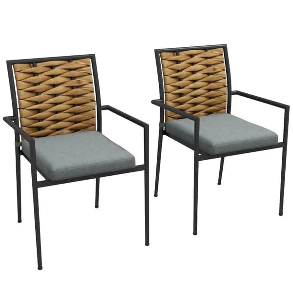Rootz Puutarhatuolit - Ulkotuolit - Patiotuolit - Istuintyynyt - Säänkestävät - Moderni muotoilu - PE-rottinki - Polyesteri - Ruskea-harmaa - 40W x 47