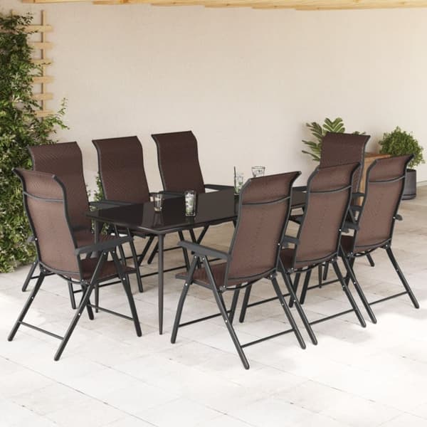 vidaXL havestole 8 stk. foldbar polyrattan brun