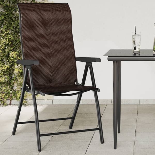 vidaXL havestole 8 stk. foldbar polyrattan brun
