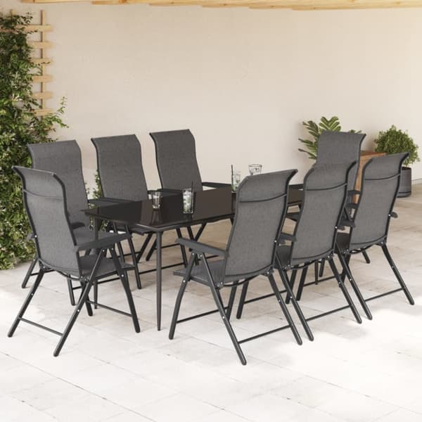 vidaXL havestole 8 stk. foldbar polyrattan grå