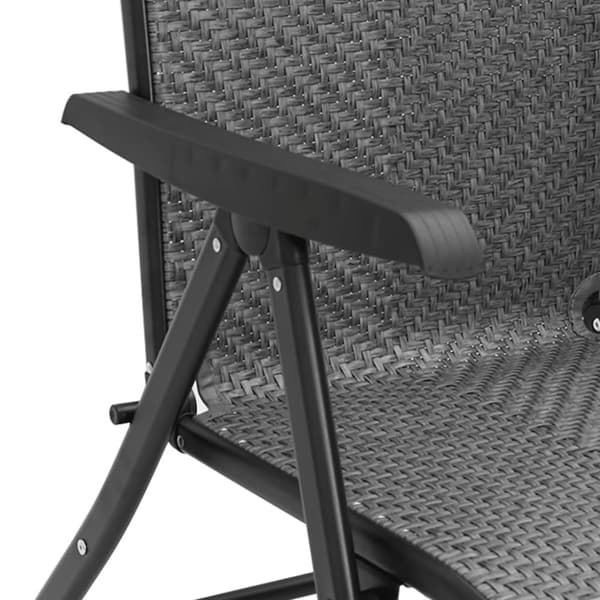 vidaXL havestole 8 stk. foldbar polyrattan grå