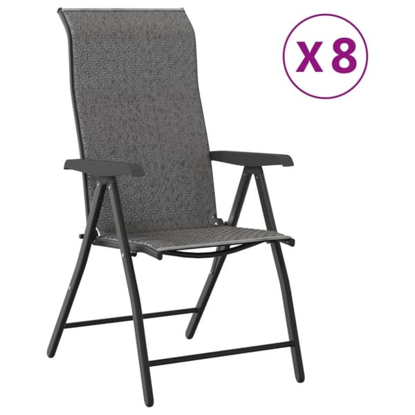 vidaXL havestole 8 stk. foldbar polyrattan grå