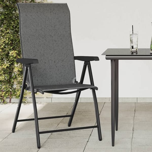 vidaXL havestole 8 stk. foldbar polyrattan grå
