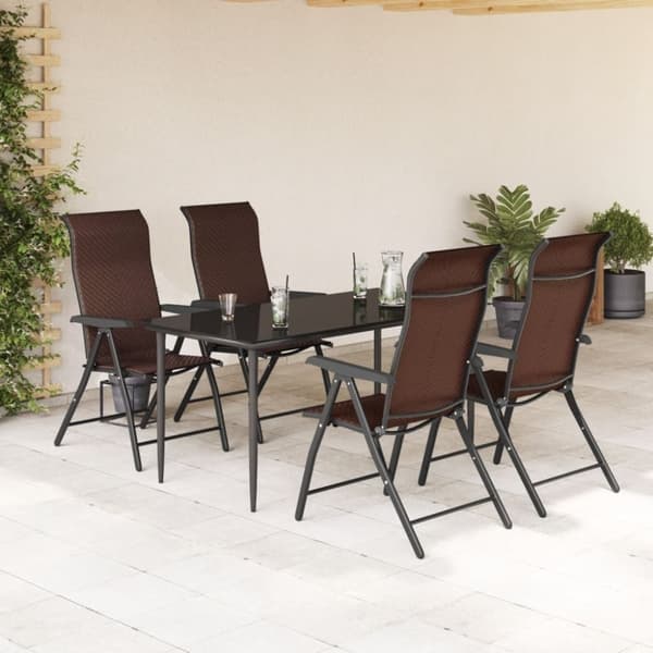 vidaXL havestole 4 stk. foldbar polyrattan brun