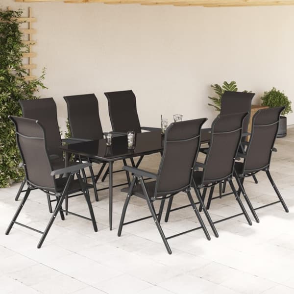vidaXL havestole 8 stk. foldbar polyrattan sort