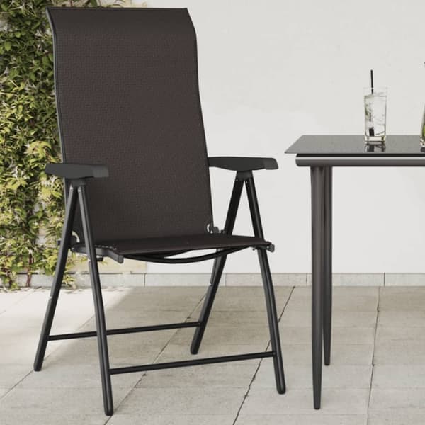 vidaXL havestole 8 stk. foldbar polyrattan sort