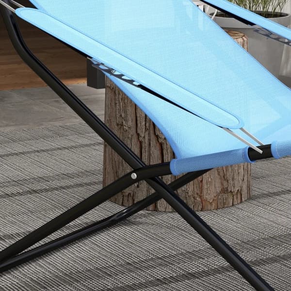 Rootz Havestole - Foldestol - 4 niveauer - Justerbar åndbar - Metalstel - Stål - Polyester - Skum - Sort-Blå - 69L x 91W x 96H cm