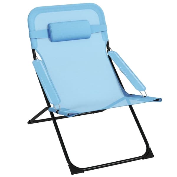 Rootz Havestole - Foldestol - 4 niveauer - Justerbar åndbar - Metalstel - Stål - Polyester - Skum - Sort-Blå - 69L x 91W x 96H cm