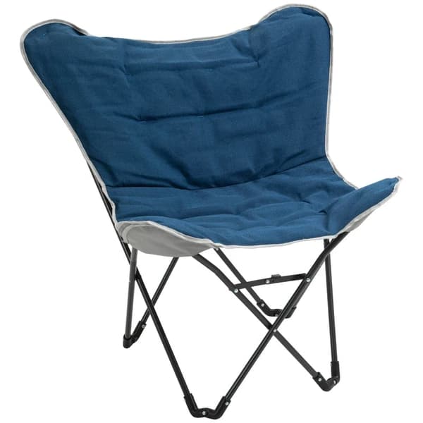 Rootz Campingstol - Fällbar - Lätt - Stålstomme - Halkfri - Polyester - Blå - 88 x 74 x 84 cm