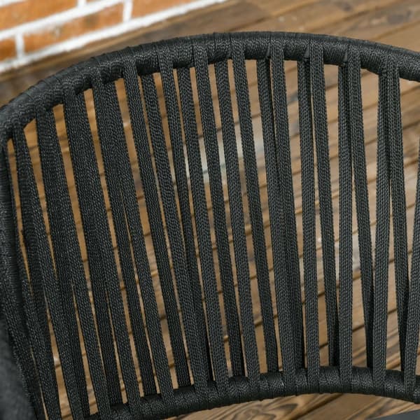 Rootz Havestole - Udendørsstole - Sæt med 2 - Boho Design - Sæde- og rygpuder - Komfortabel sædeskal - Metalstel - Stål-polyethylen - Mørkegrå - 57W x
