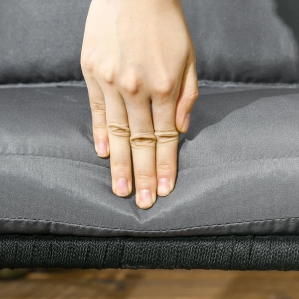Rootz Havestole - Udendørsstole - Sæt med 2 - Boho Design - Sæde- og rygpuder - Komfortabel sædeskal - Metalstel - Stål-polyethylen - Mørkegrå - 57W x