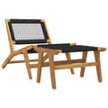 Miniatyrbild 2 av 11: vidaXL Trädgårdsstol med fotstöd massiv teak och polyester