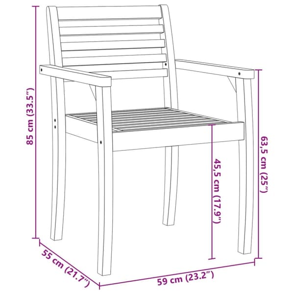 vidaXL havestole 2 stk. 59x55x85 cm massivt akacietræ