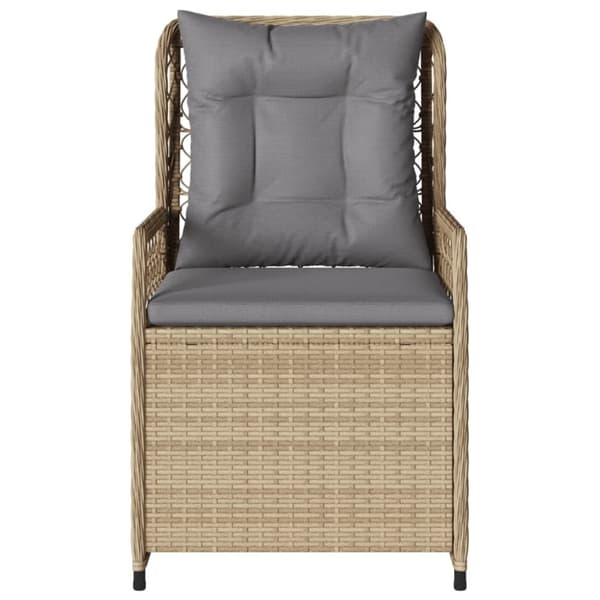 vidaXL Justerbara trädgårdsstolar 2 st beige konstrotting