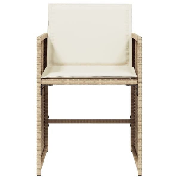 vidaXL havestole 4 stk. med hynder polyrattan beige