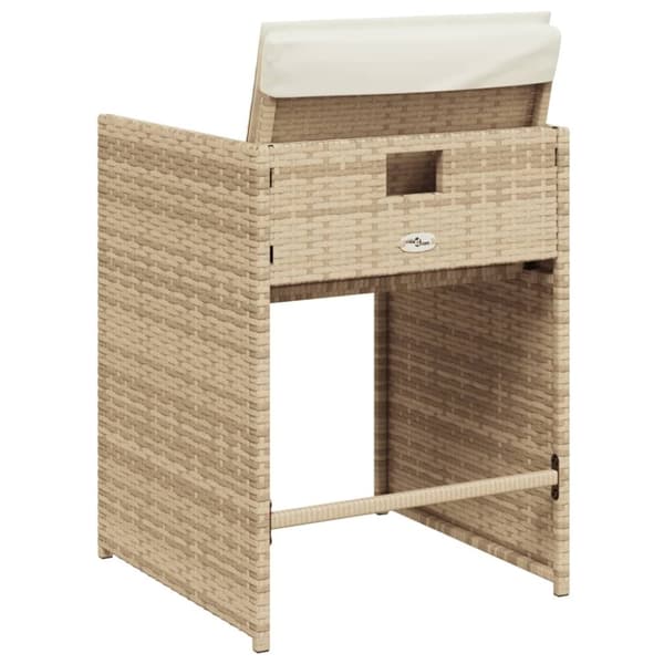 vidaXL havestole 4 stk. med hynder polyrattan beige