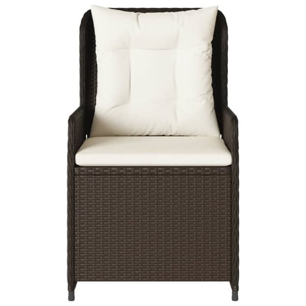 vidaXL havestole 2 stk. med lænefunktion polyrattan brun