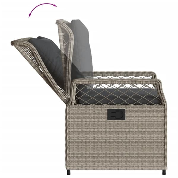 vidaXL havestole 2 stk. med lænefunktion polyrattan grå