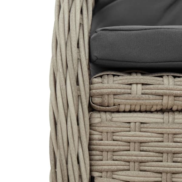 vidaXL havestole 2 stk. med lænefunktion polyrattan grå