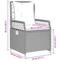 Miniatyrbillede 11 af 11: vidaXL havestole 2 stk. med lænefunktion polyrattan grå