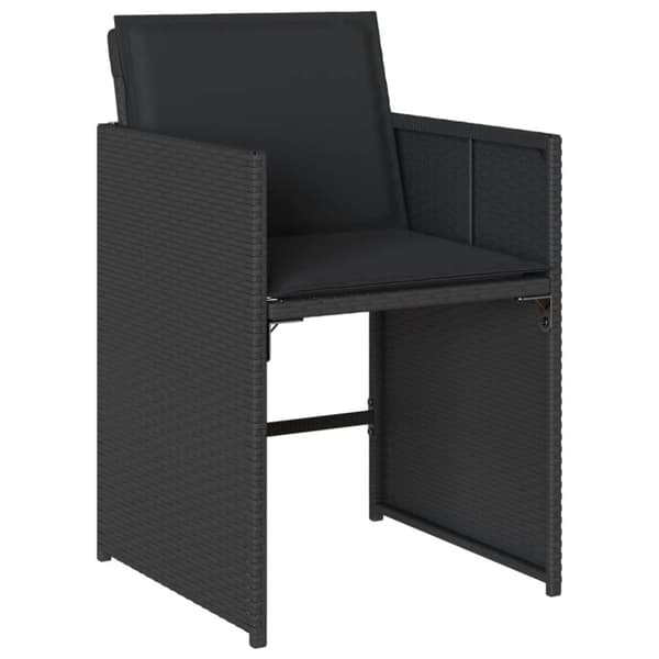 vidaXL havestole med hynder 4 stk. polyrattan sort