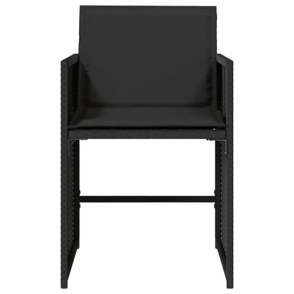 vidaXL havestole med hynder 4 stk. polyrattan sort