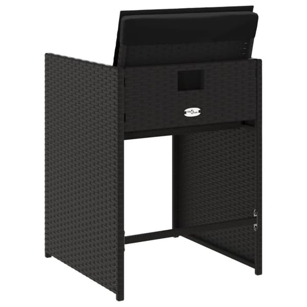 vidaXL havestole med hynder 4 stk. polyrattan sort