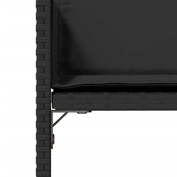 vidaXL havestole med hynder 4 stk. polyrattan sort