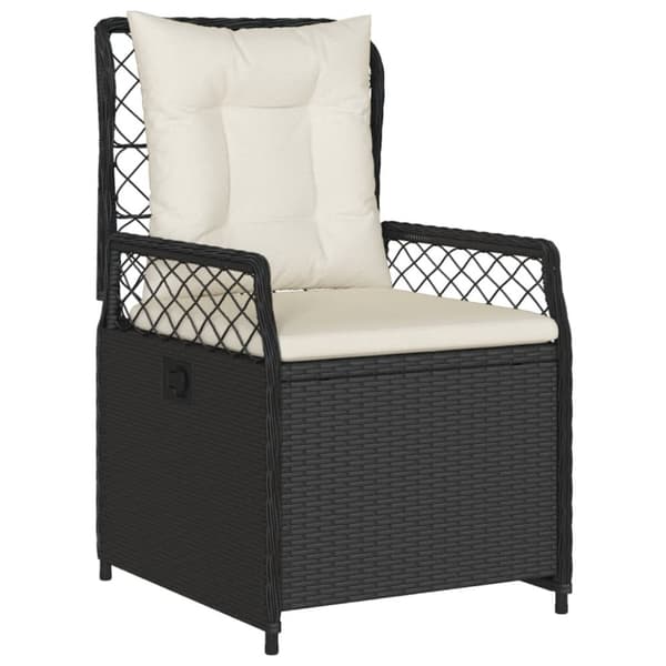 vidaXL havestole 2 stk. med lænefunktion polyrattan sort