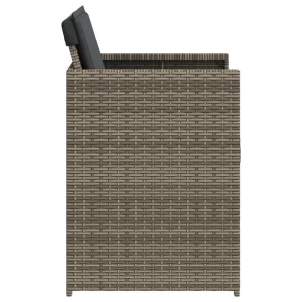 vidaXL havestole med hynder 4 stk. polyrattan grå
