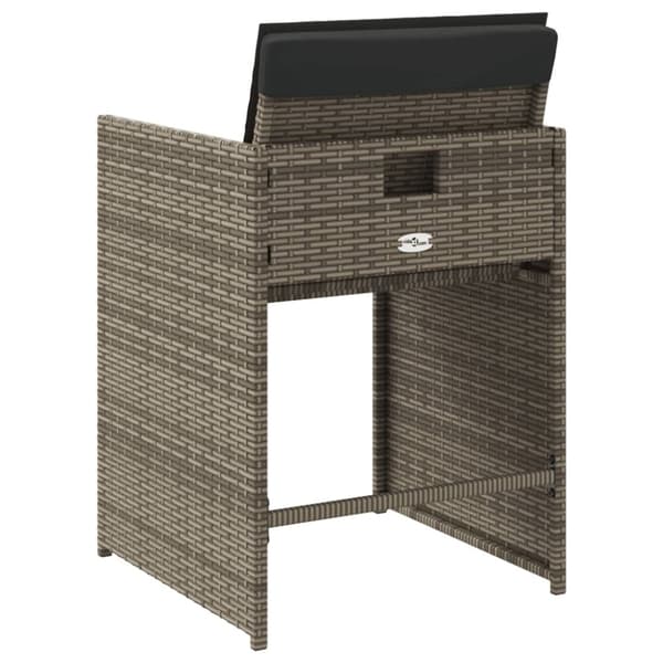 vidaXL havestole med hynder 4 stk. polyrattan grå