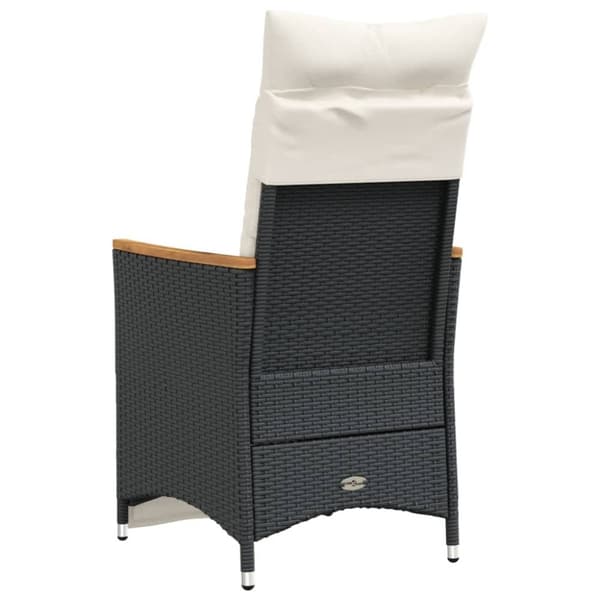 vidaXL havestole med hynder 2 stk. justerbart ryglæn polyrattan sort