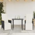 Miniatyrbillede 2 af 11: vidaXL havestole med hynder 2 stk. justerbart ryglæn polyrattan sort
