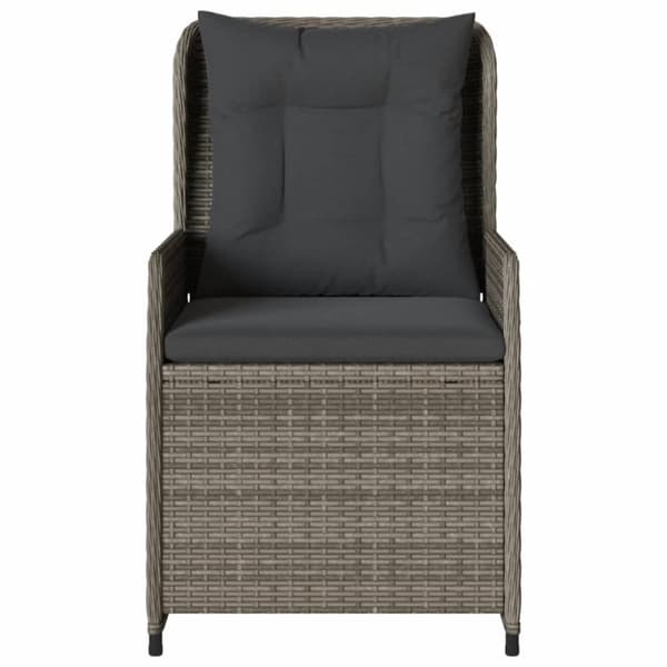 vidaXL havestole 2 stk. med lænefunktion polyrattan grå