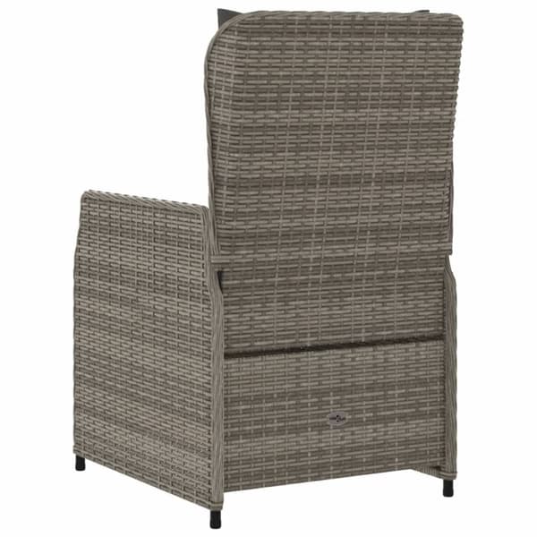 vidaXL havestole 2 stk. med lænefunktion polyrattan grå
