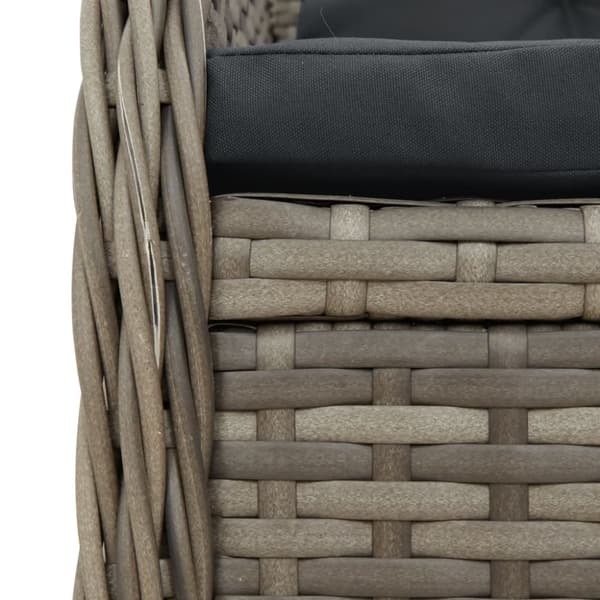 vidaXL havestole 2 stk. med lænefunktion polyrattan grå