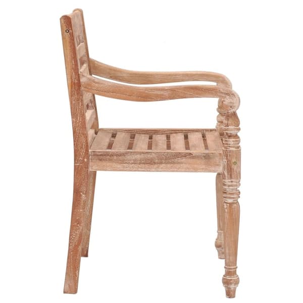 vidaXL Bataviastoler 4 stk hvitvasket heltre teak