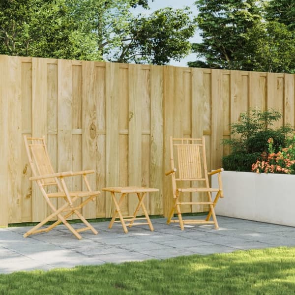 vidaXL Hopfällbara trädgårdsstolar 2 st 53x66x99 cm bambu