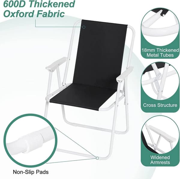 Rootz Ultralight Campingstol - Bærbar Foldestol - Let, kompakt, holdbar - Ingen samling påkrævet - Vandafvisende 600D Oxford-stof - 58 cm x 53 cm x 76