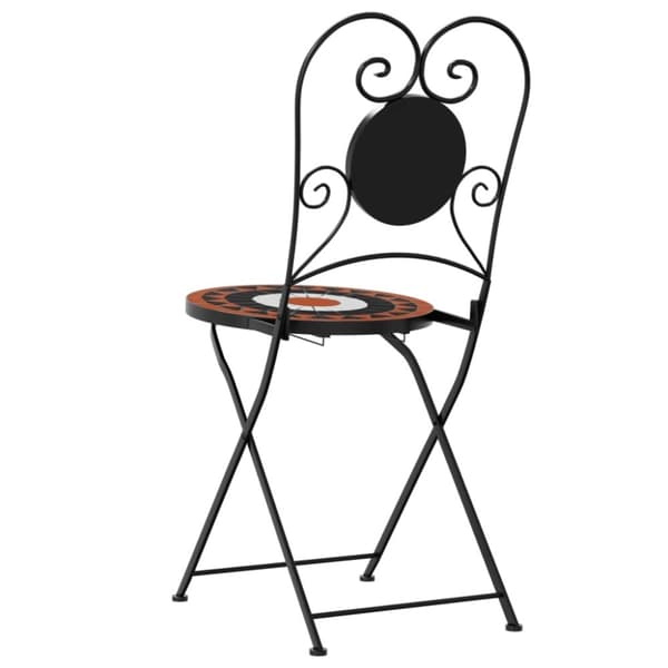 vidaXL Caféstolar fällbara 2 st terrakotta och vit keramik