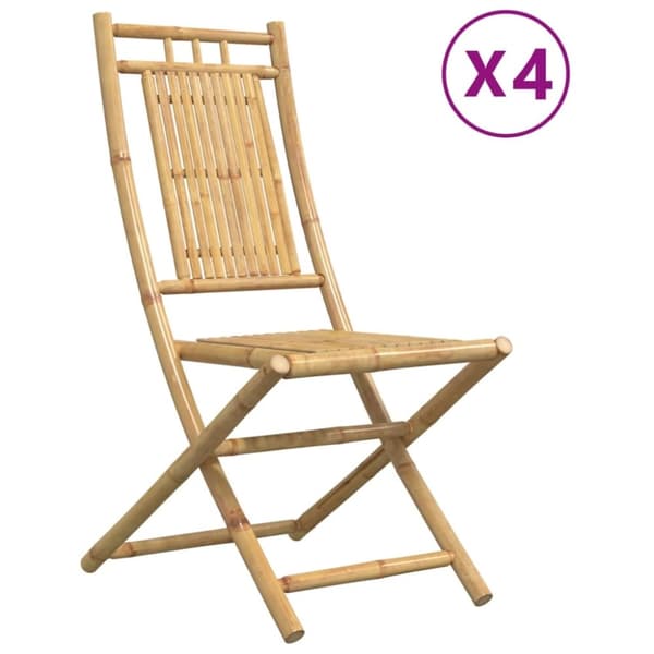 vidaXL foldbare havestole 4 stk. 46x66x99 cm bambus