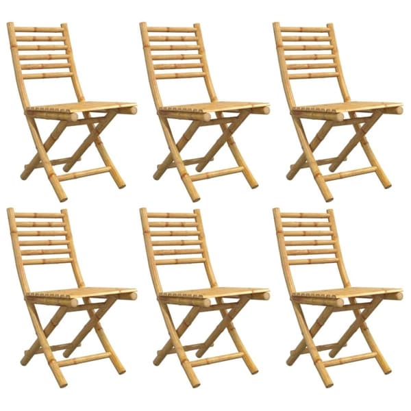 vidaXL Sammenleggbare hagestoler 6 stk 43x54x88 cm bambus